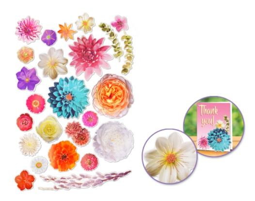 Paper Craft Floral Die Cuts With Foil Accents