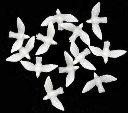 Mini Plastic Dove White 3/4" 144/pk