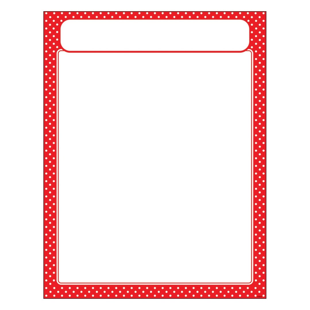 Red Polka Dots Learning Chart 17" x 22" 1/pk (Discontinued)