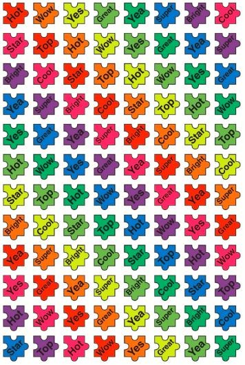 Puzzle Praiser Super Shape Stickers 7/16" (8 Sheets)