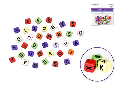 Alphabet Cube Beads 8mm 36/pk Multi Mix (closeout)