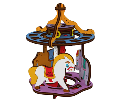 Merry Go Round DIY 3D Wooden Puzzle (Discontinued)
