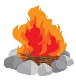 Fire Cardstock Cutout 2" 20/pk (Closeout)