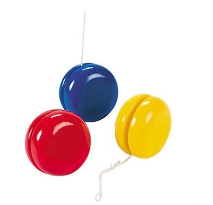 Plastic Colored YoYos 2" 24/pk