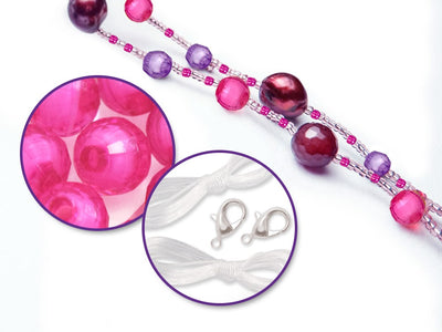 Glass Bead Kit With Cord And Clasps Blush (closeout)