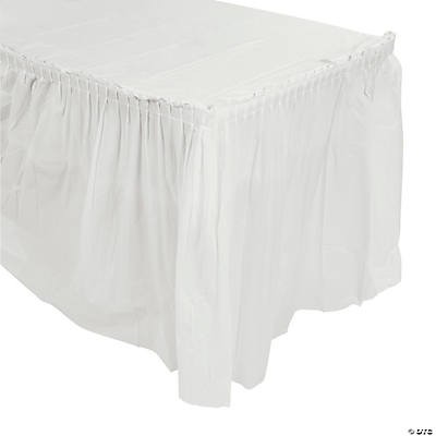 Plastic White Pleated Table Skirt 29" x 14 ft.