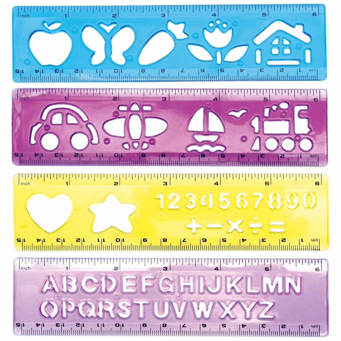 Stencil Shape Ruler 4/pk