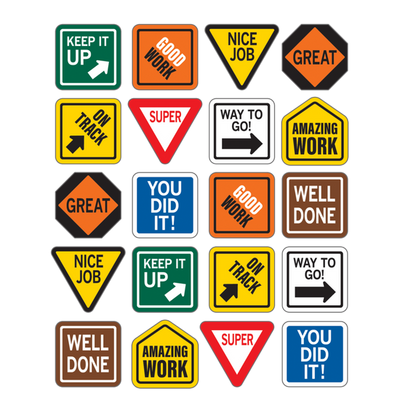 Under Construction Positive Stickers 1" 120/pk
