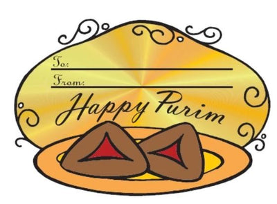 Purim Labels With Haman Tashen 20 Stickers