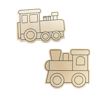 Color Your Own Trains Wood Cutout 24/pk