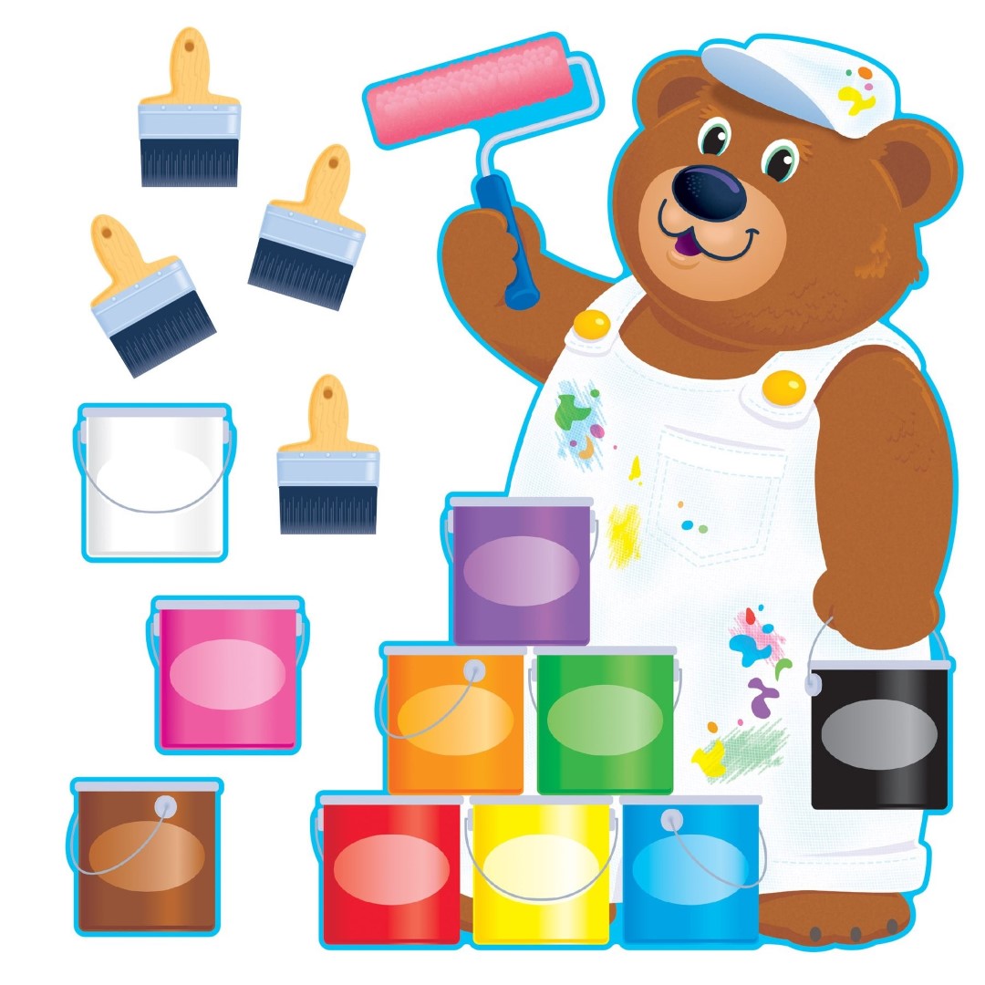 Painter Bear Job Chart Bulletin Board Set 35" 36/pk (discontinued)