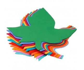 Bright Shapes, 6-Inch Leaf, Asst. Colors, 40 Pcs