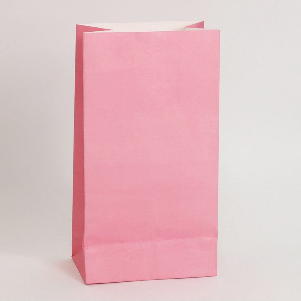 Paper Treat Bags 5" x 9.5" x 3" 12/pk (Pink)_x000d_
(discontinued)
