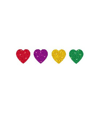 Multicolor Sparkle Heart Stickers (4 Sheets)