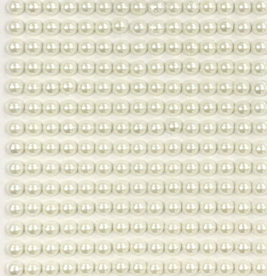 Adhesive Rhinestone Pearls White 8mm 220/pk