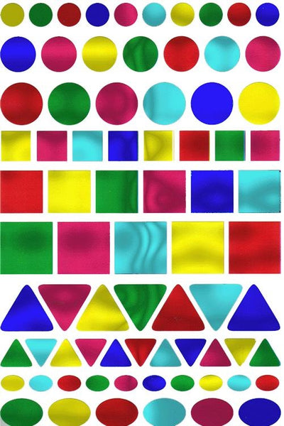 Small Metallic Geometrical Shape Stickers (10 sheets)