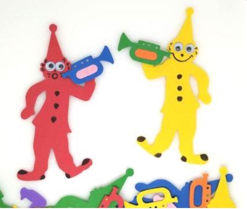 Clowns With Trumpet Foam Shape 4 3/4" x 2" (Discontinued)