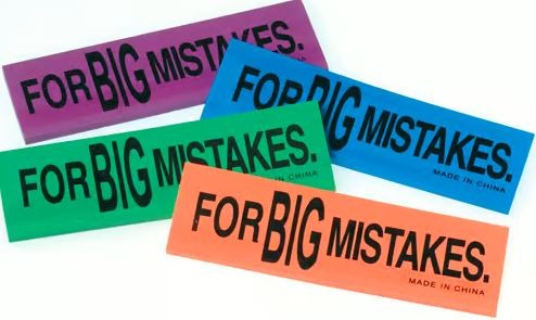 Jumbo Erasers For Big Mistakes 6.5" L