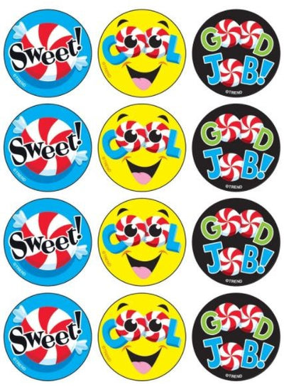 Large Candy Compli-MINTS, Peppermint Scent Stickers 1 1/4" (4 Sheets)