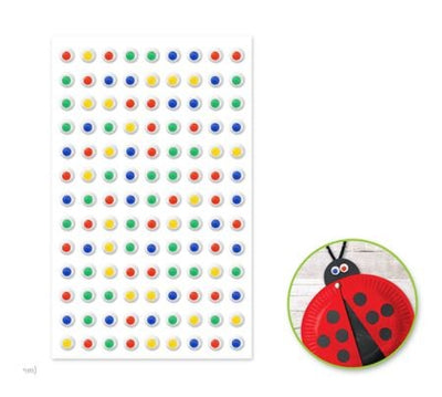 Adhesive Wiggle Eyes Assorted Colors (6mm, 117/pk) (Closeout)
