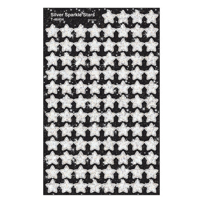 Silver Sparkle Stars Stickers 7/16" (4 Sheets)