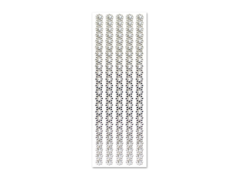 Adhesive Rhinestone White Pearl Floral (Closeout)