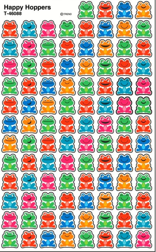 Happy Hoppers Frog Stickers 7/16" (8 Sheets) (discontinued)