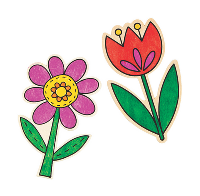 Color Your Own Wood Spring Flowers 24/pk