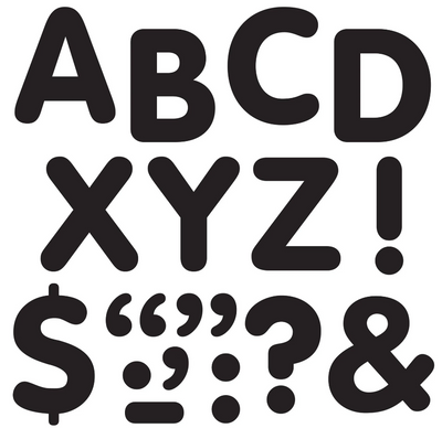 Black 2" Letters & Marks Stickers