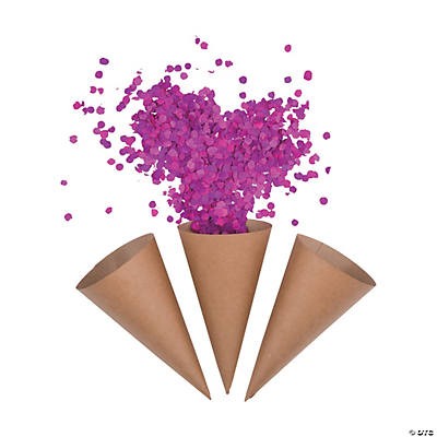 Kraft Paper Confetti Cones 7" x 3 1/2" 50/pk