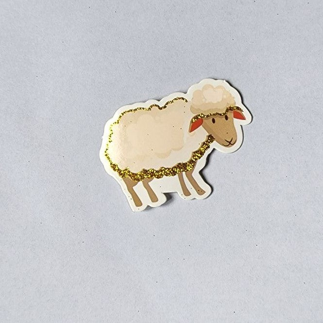 Sheep Cutout w/glitter 3"x2" 40/pk (Discontinued)