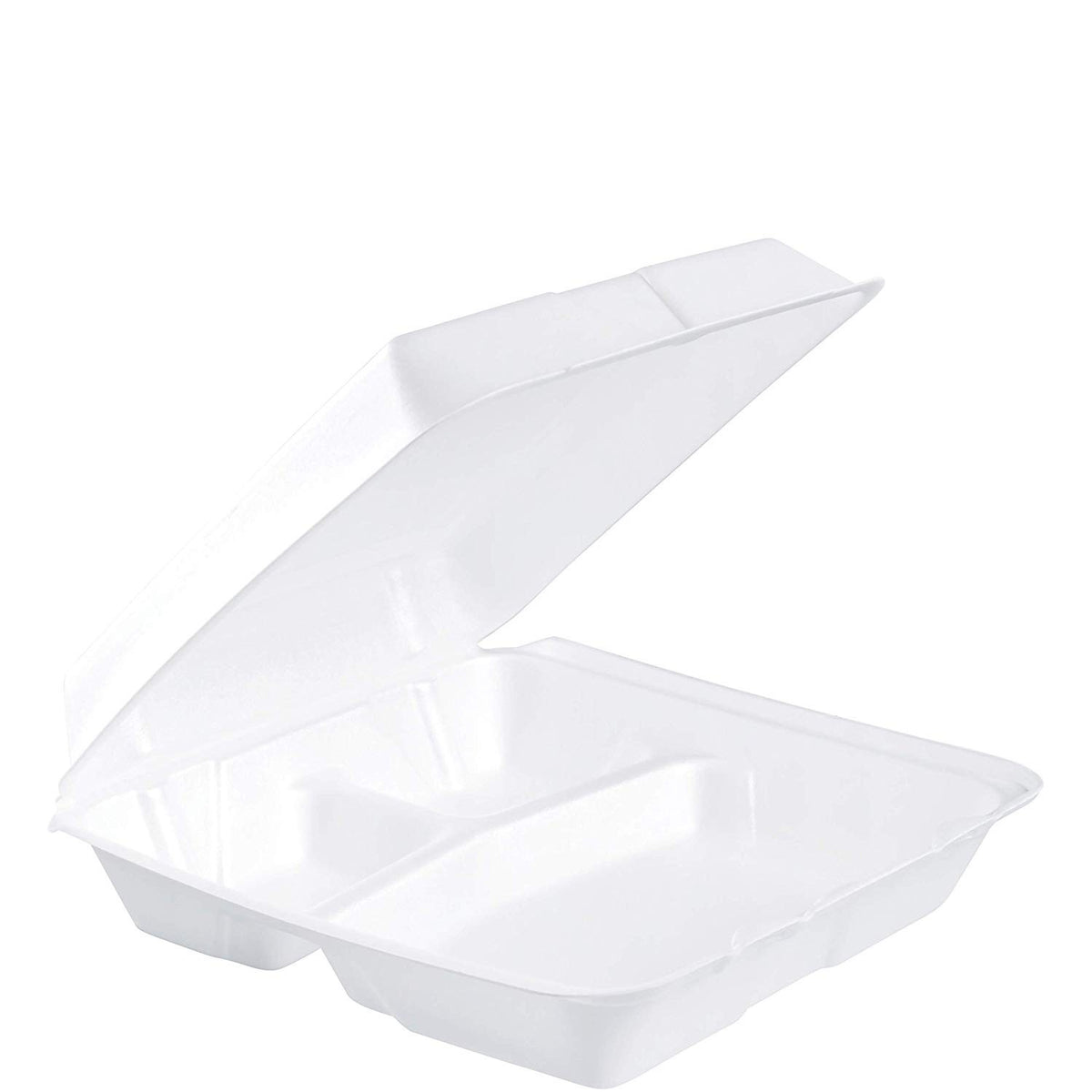 Foam Hinged Container, 9.5 in 3 Compartment 100/pk