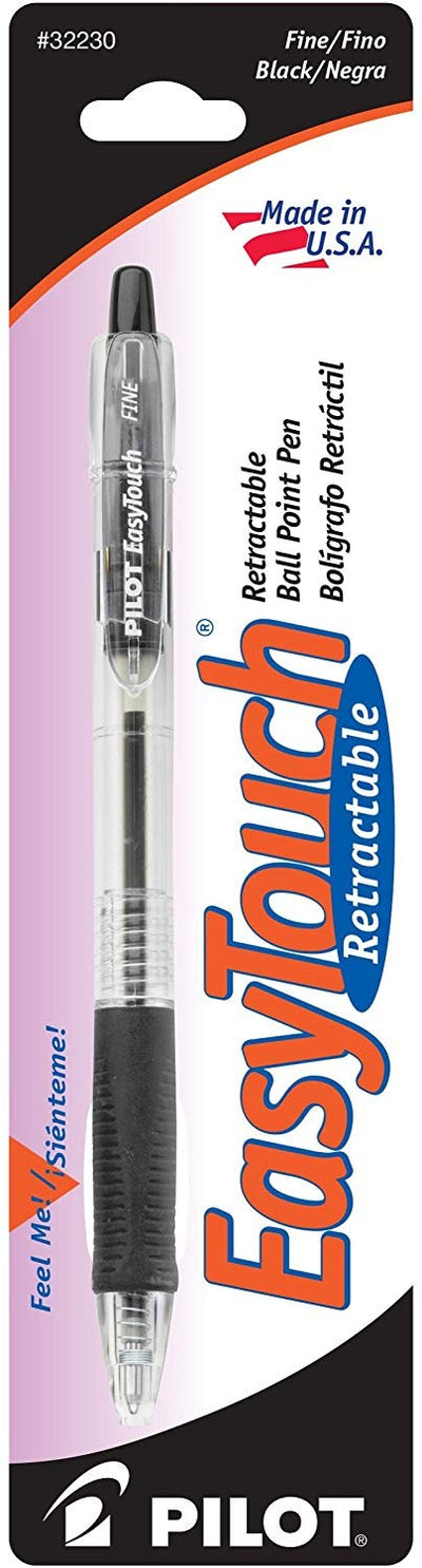 Easytouch Retractable Black Pen Fine Point