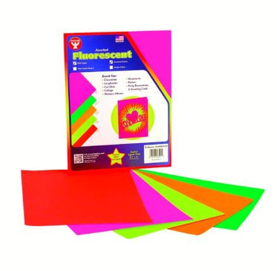 Fluorescent paper 8.5"x11" assorted 15/PK