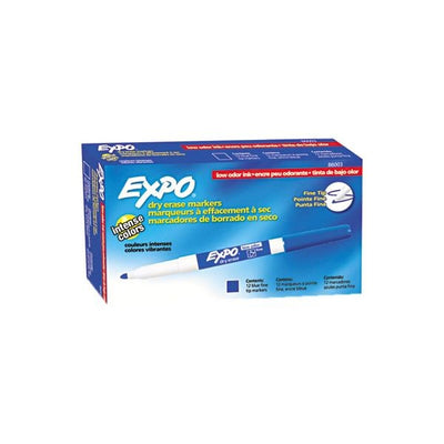 Fine Tip Expo Thin Marker 12/pk Blue