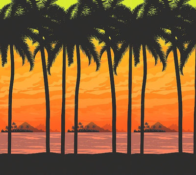 Island luau Sunset Scene Banner 30 ft. x 8 ft.