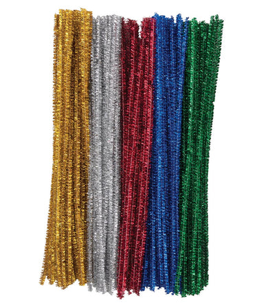 Chenille Stem 6mm Tinsel Sparkle Assorted Colors 12" 100/pk