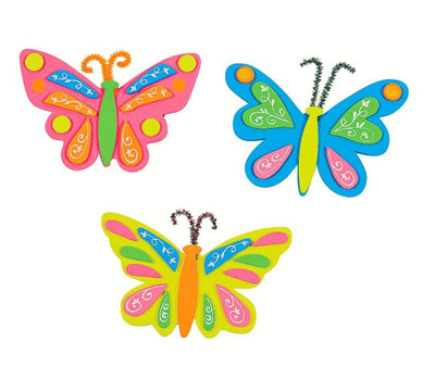 Foam butterfly magnet craft kit- makes 12