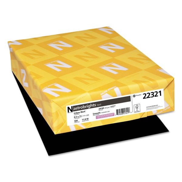 Color Paper 24 lb 8 1/2" x 11" Black 500 Sheets/Ream