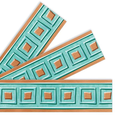 Copper Squares Borders 2 3/4in x 35 3/4ft 12/pk