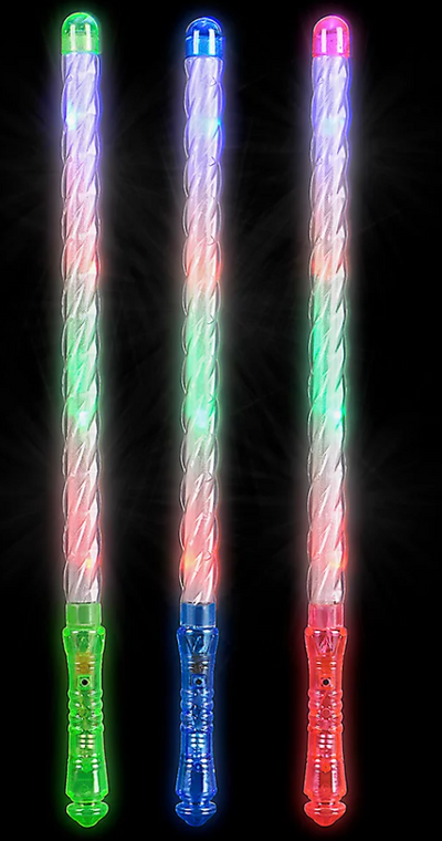 Flashing Light Spiral Wand 18.5" 12/pk
