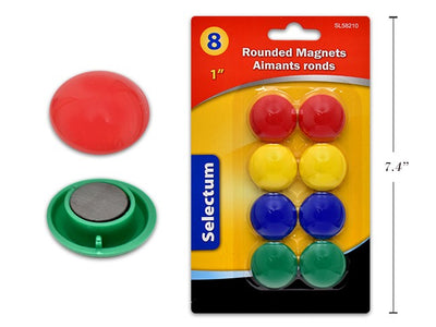 Round Magnets 8/pk Assorted 1"