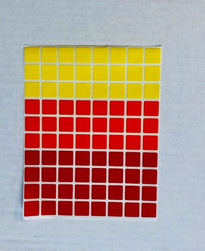Square Stickers Red, Yellow, Orange 10 sheets