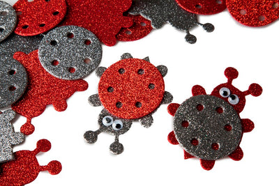 Lady Bug Sparkle Foam Shapes 2 3/4" x 2 1/4" 20/pk (Discontinued)