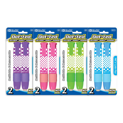 Dot.ted Retractable Stick Erasers (2/Pack)