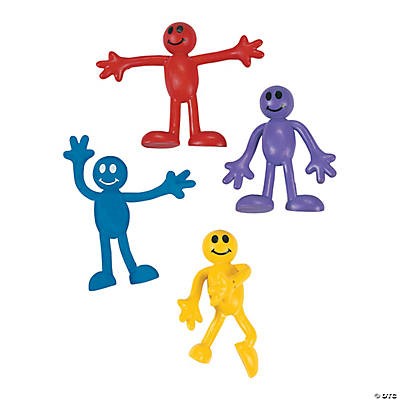 Vinyl Mini Smile Face Bendables  48/pk