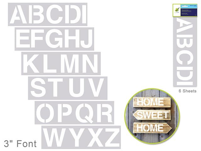 3" Alphabet Stencil 6 sheet