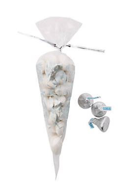 Silver Cellophane Piping Bag Favor Bags 48/pk.