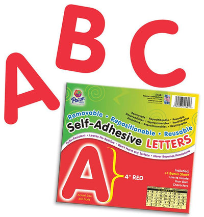 Self-Adhesive Letters, 4", 78 Characters Puffy Font