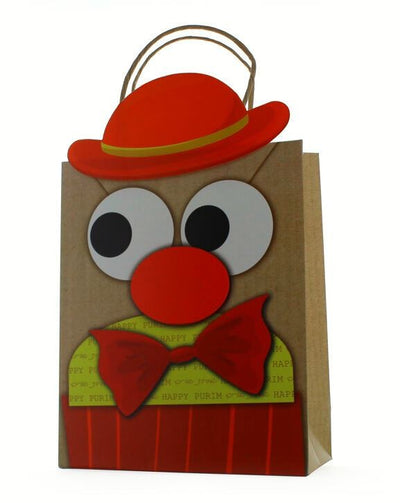 3D Purim Paper Bags (w 9.8" x D 8.1") 1/pk